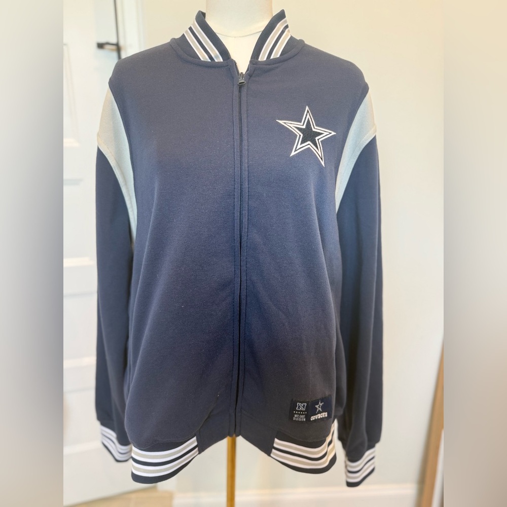 NFL - Dallas Cowboys Navy &Gray Star Logo Zip-Up Jacket - large